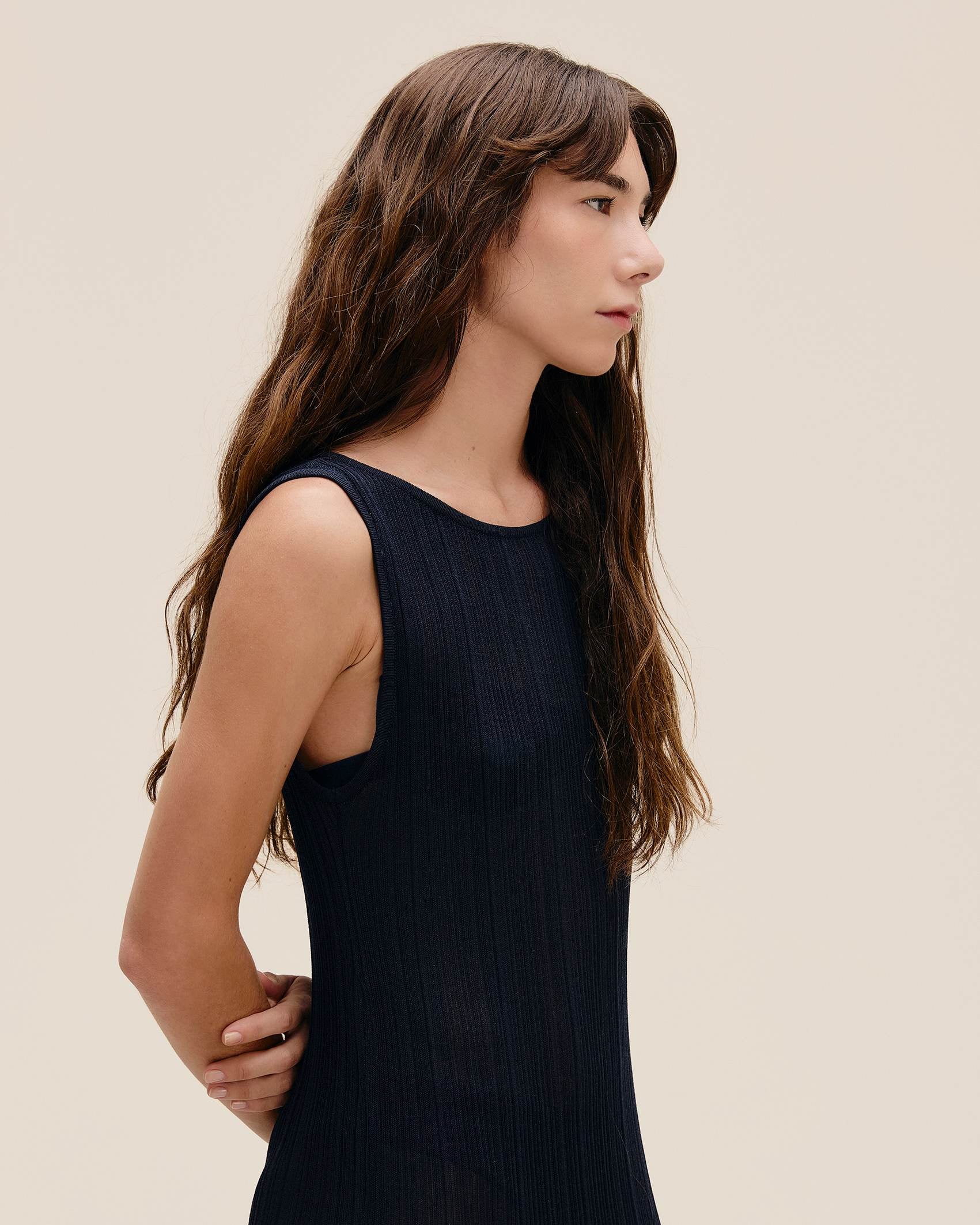 Vestido Lia Tricot Marinho Classico