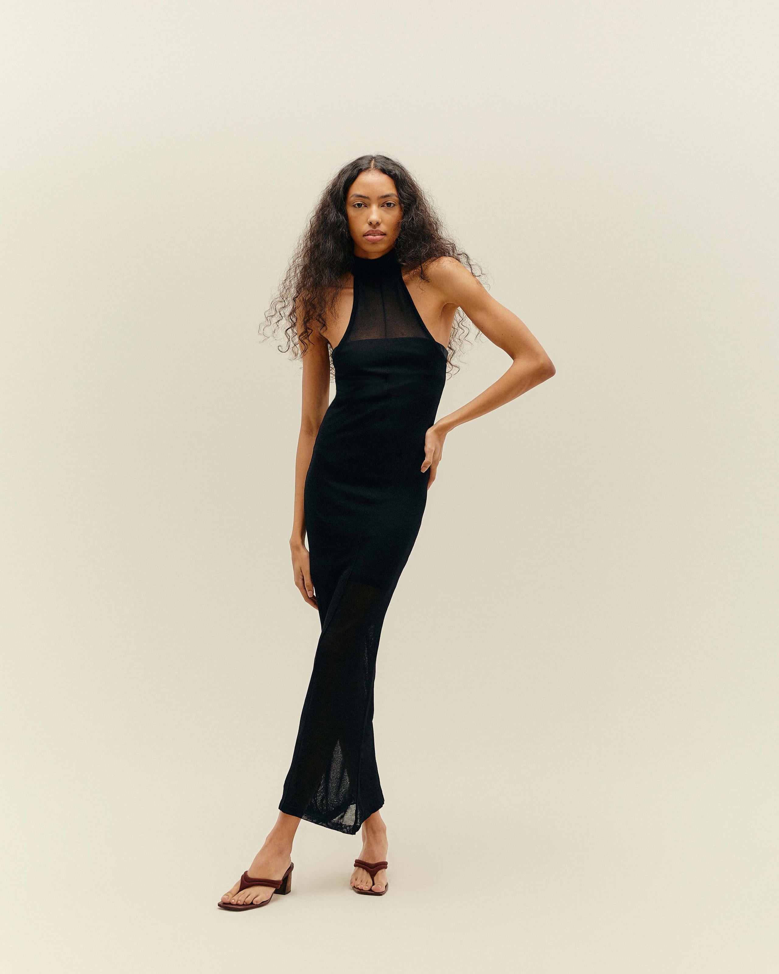 Vestido Lila Tricot Preto