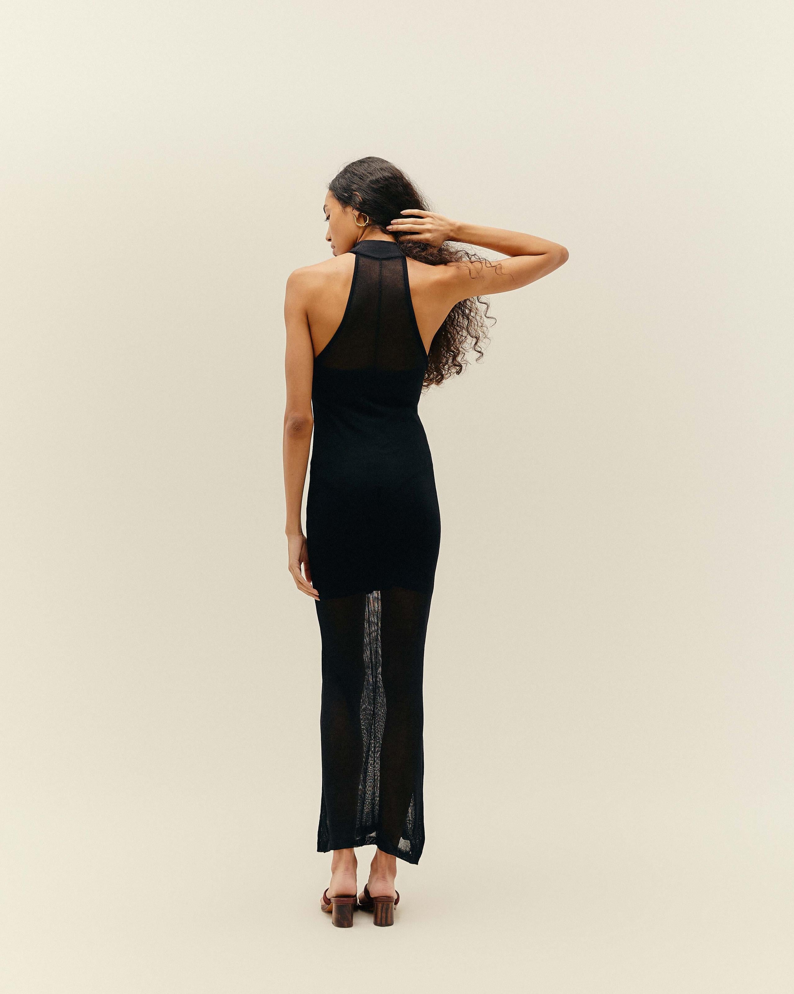 Vestido Lila Tricot Preto