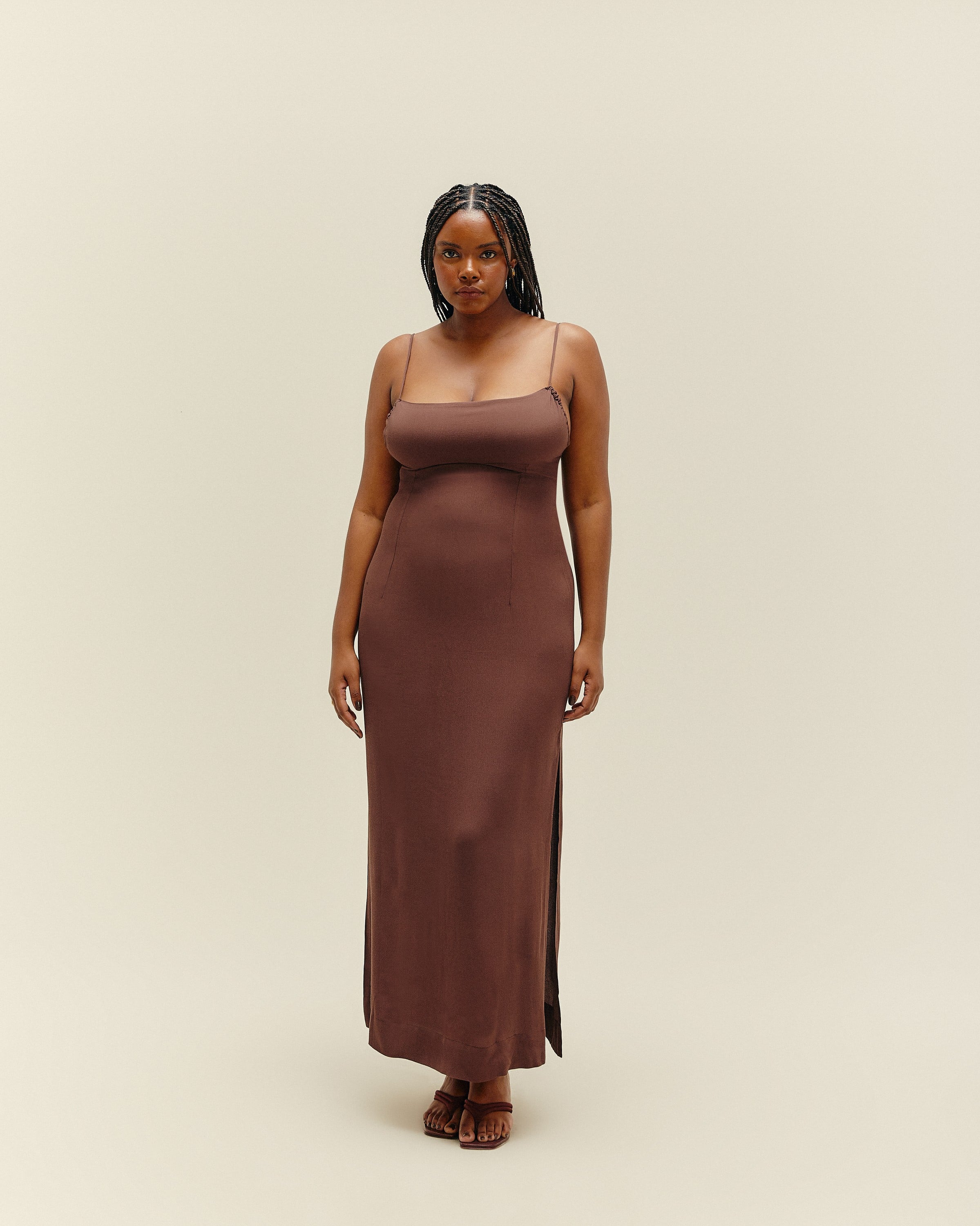 Vestido Livia Marrom Brauna