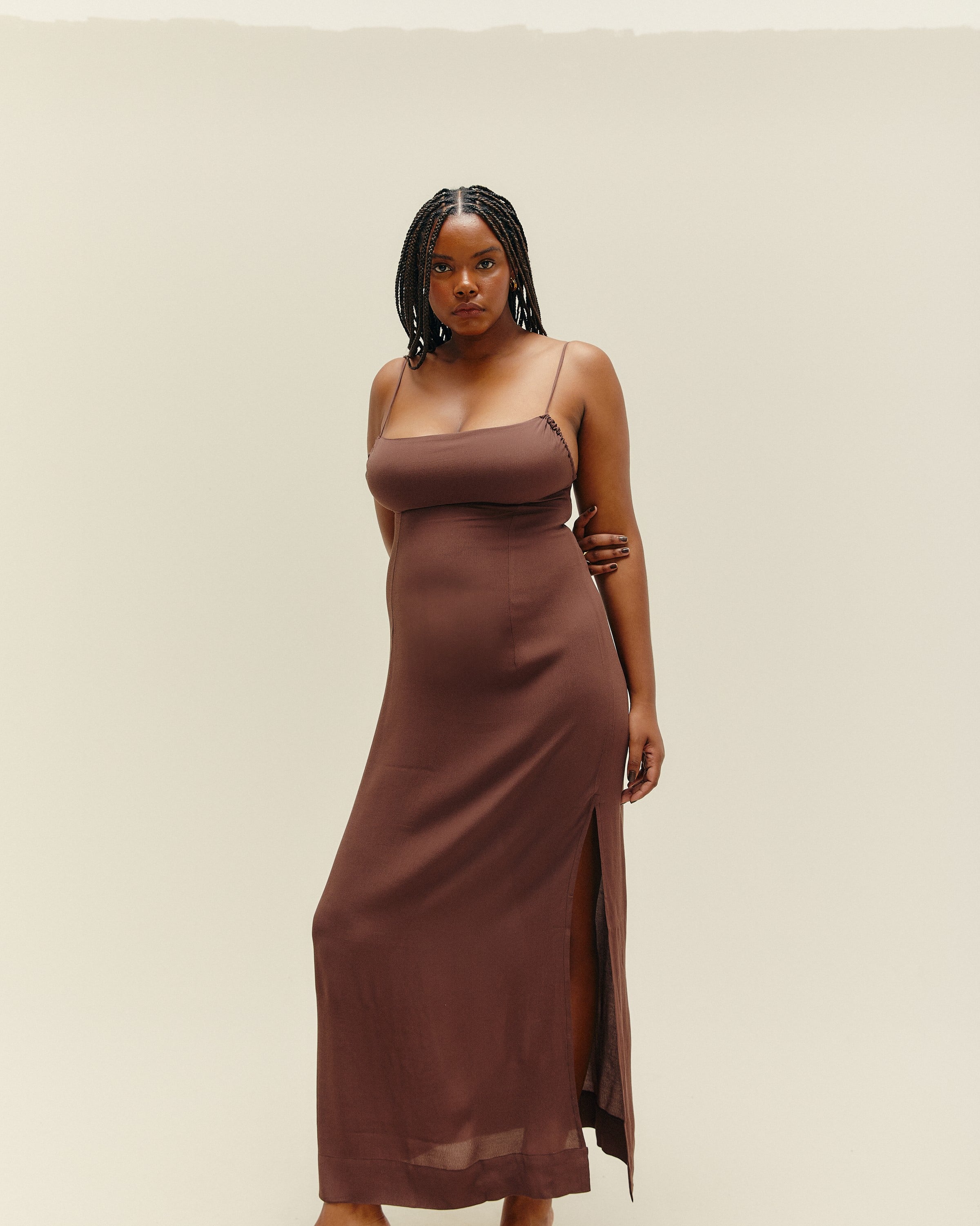 Vestido Livia Marrom Brauna