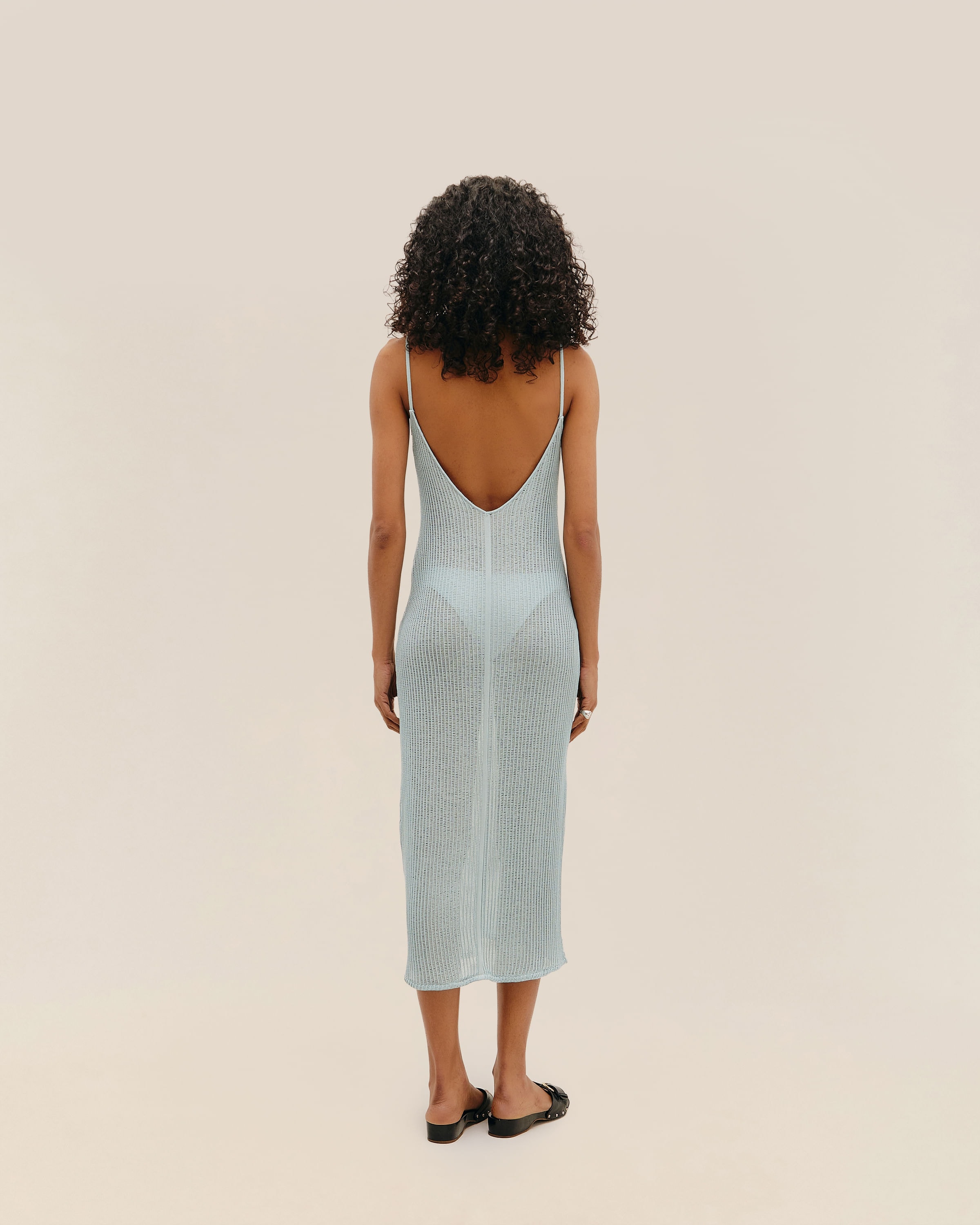 Vestido Luna Tricot Azul Bardi