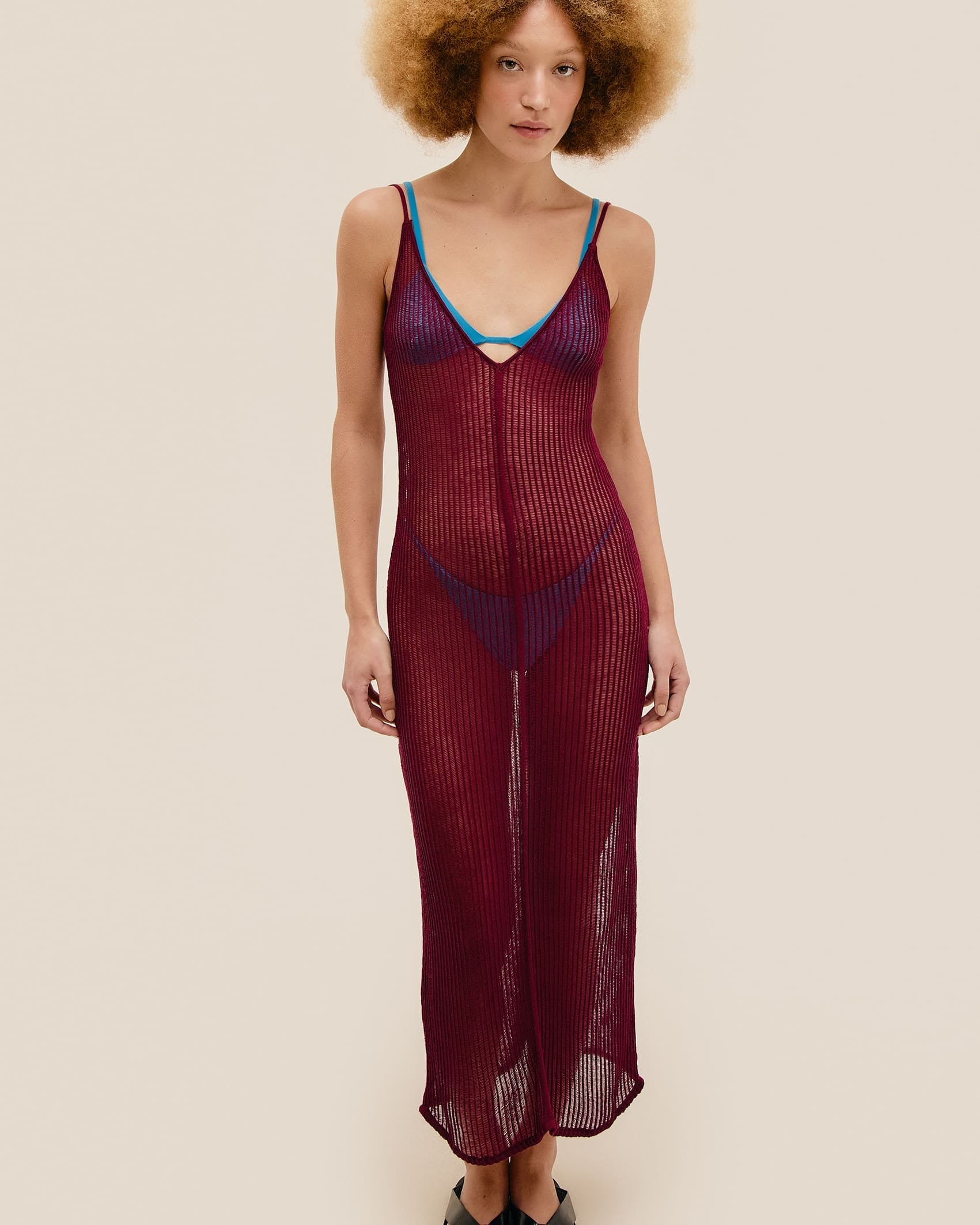 Vestido Luna Tricot Vinho Marsala