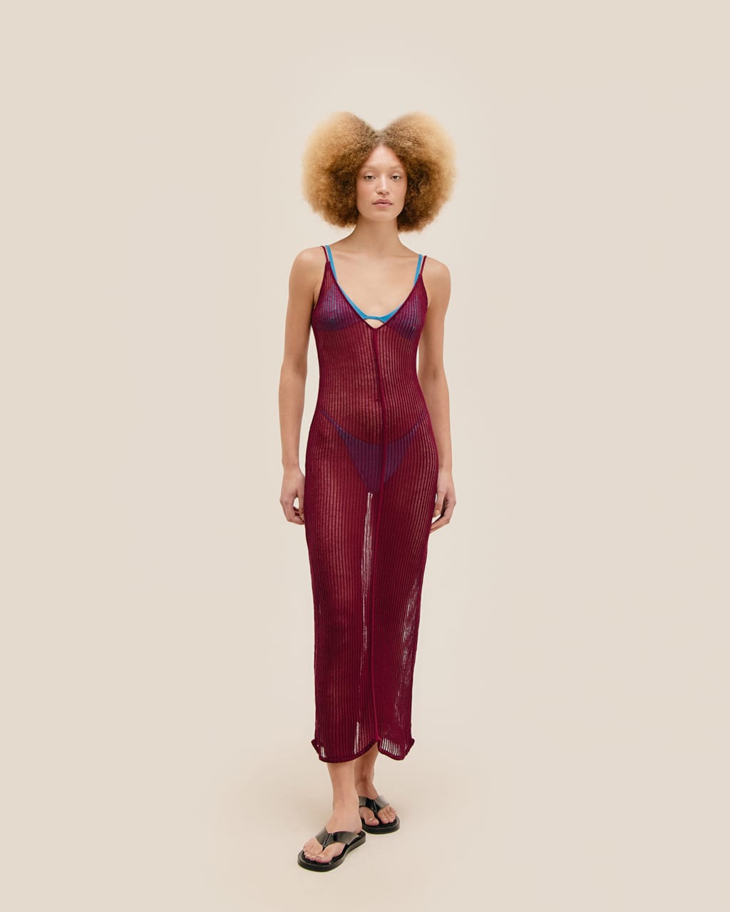 Vestido Luna Tricot Vinho Marsala
