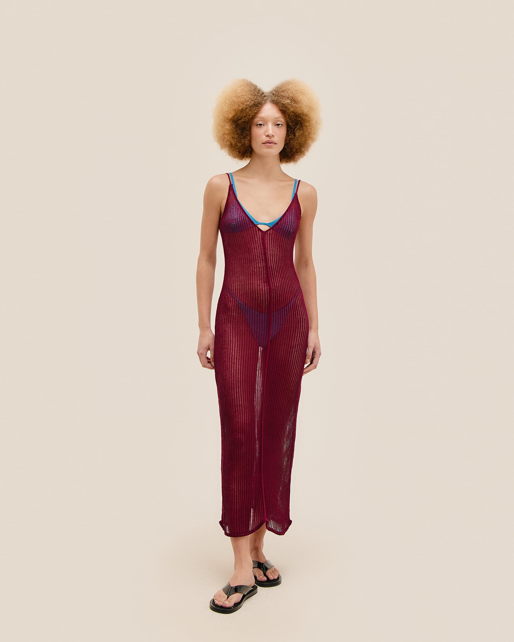 Vestido Luna Tricot Vinho Marsala