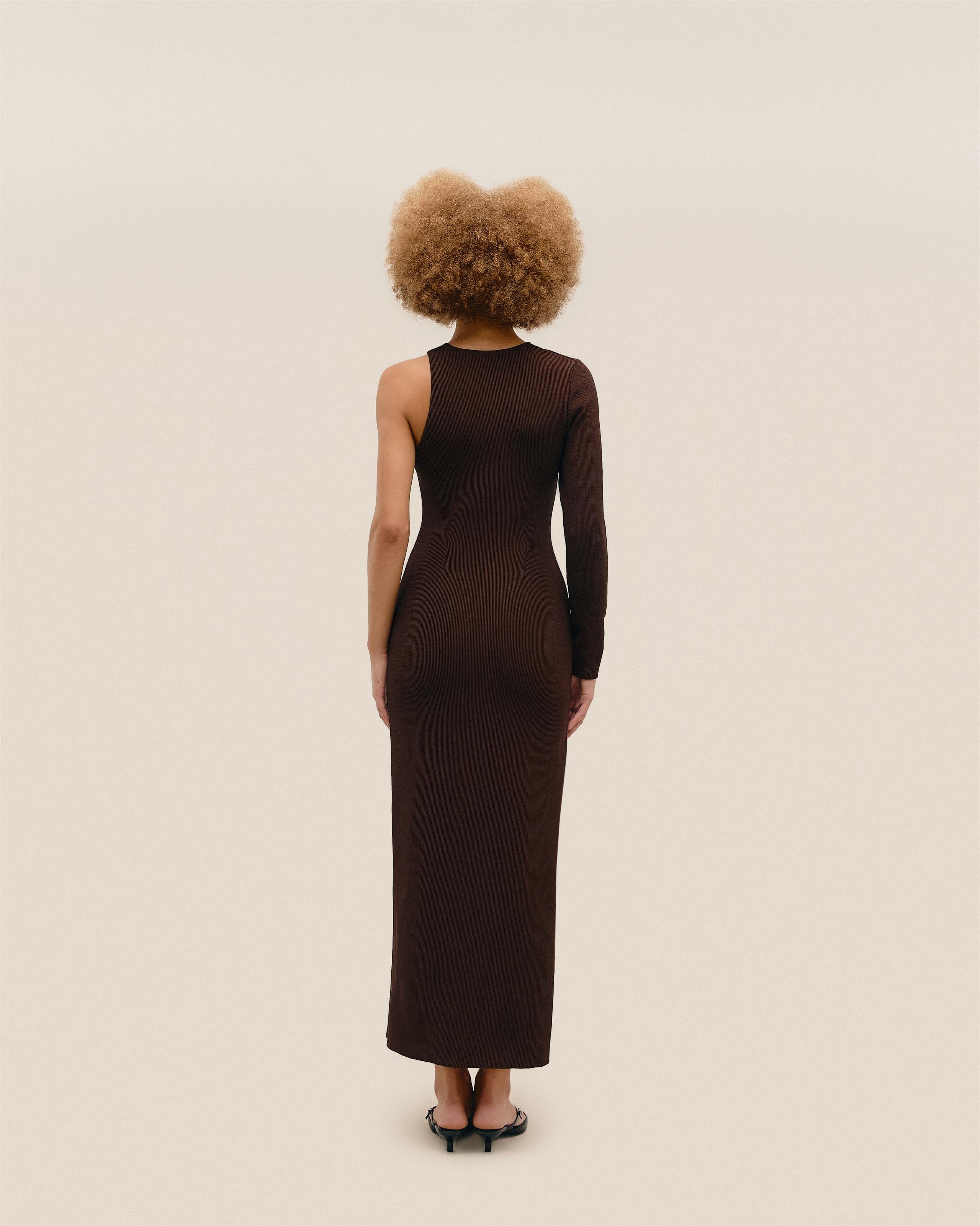 Vestido Mari Tricot Marrom Brauna