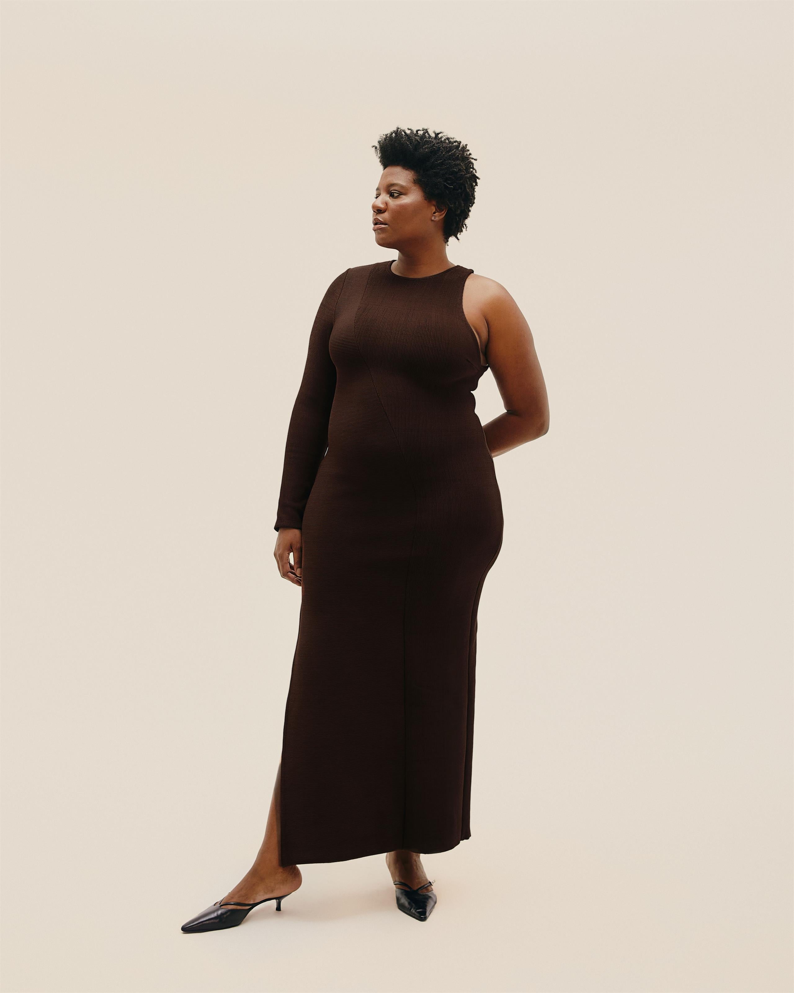 Vestido Mari Tricot Marrom Brauna