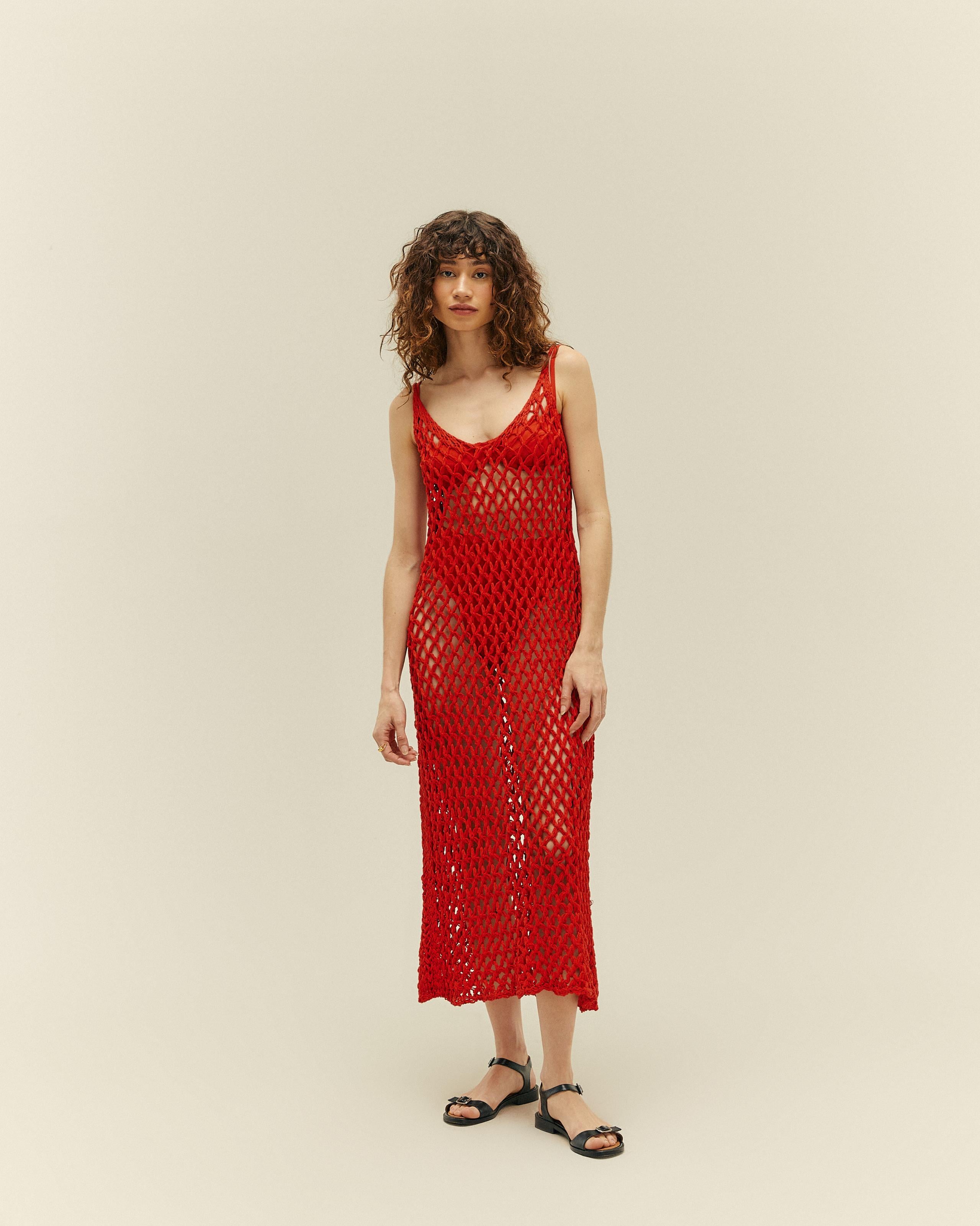 Vestido Moana Tricot Vermelho Desvio