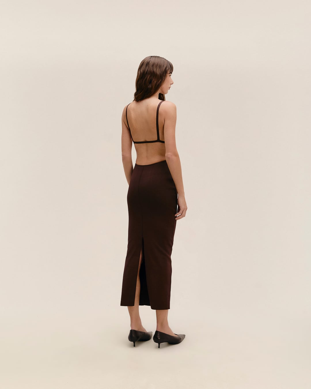 Vestido Nina Tricot Marrom Brauna
