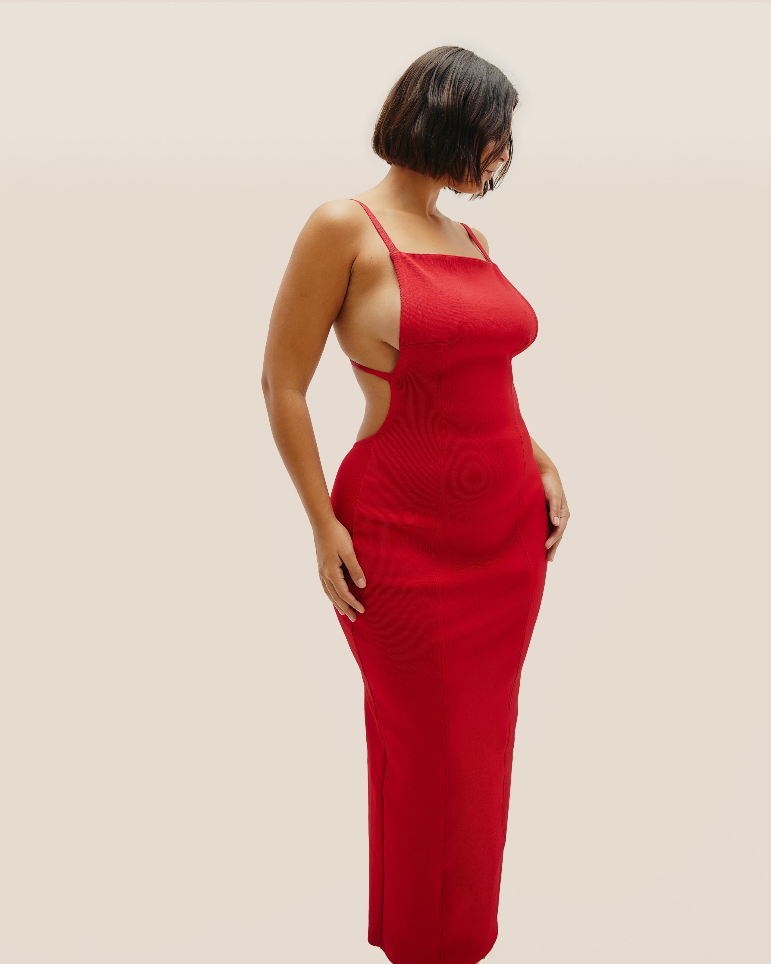 Vestido Nina Tricot Vermelho Desvio