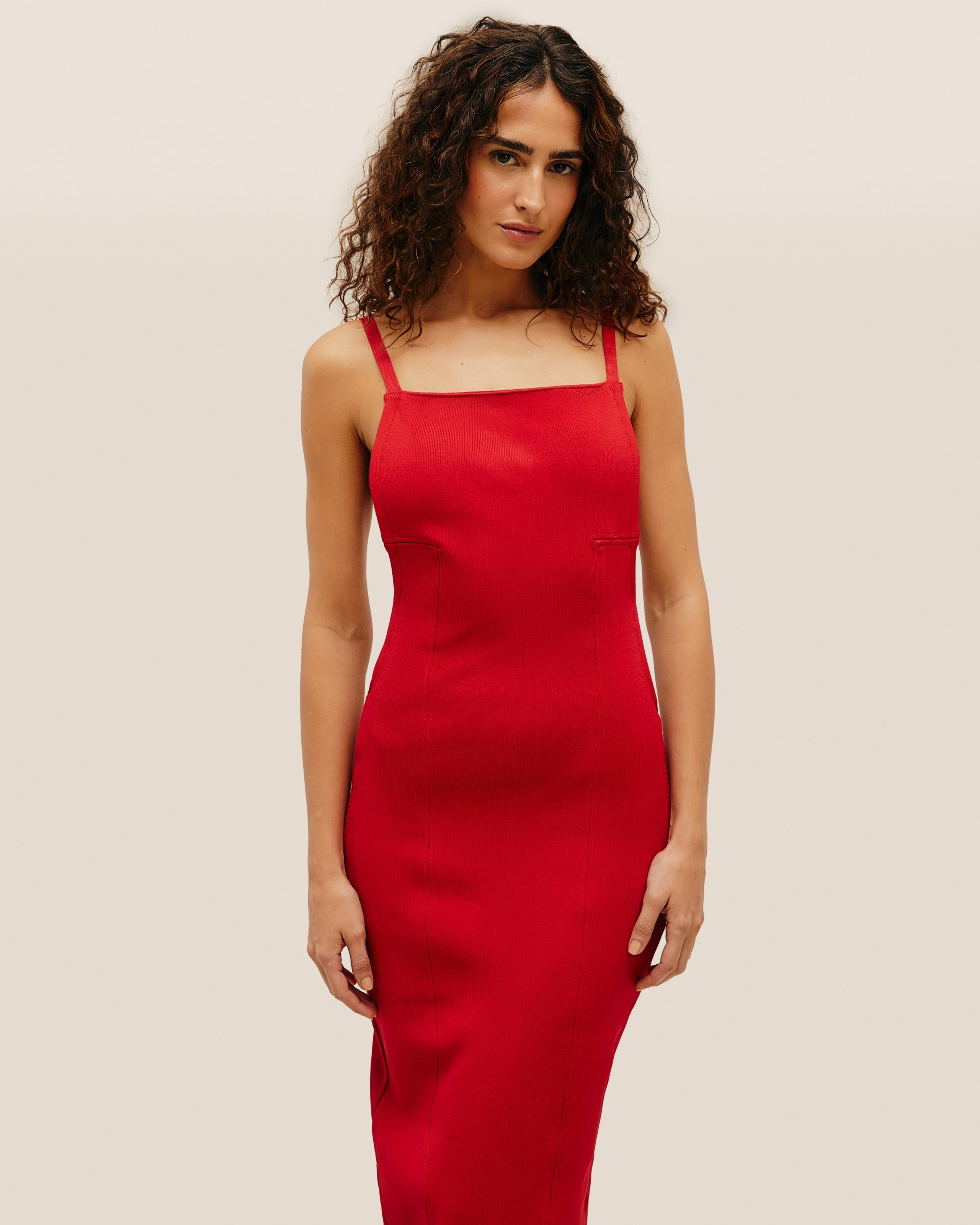 Vestido Nina Tricot Vermelho Desvio