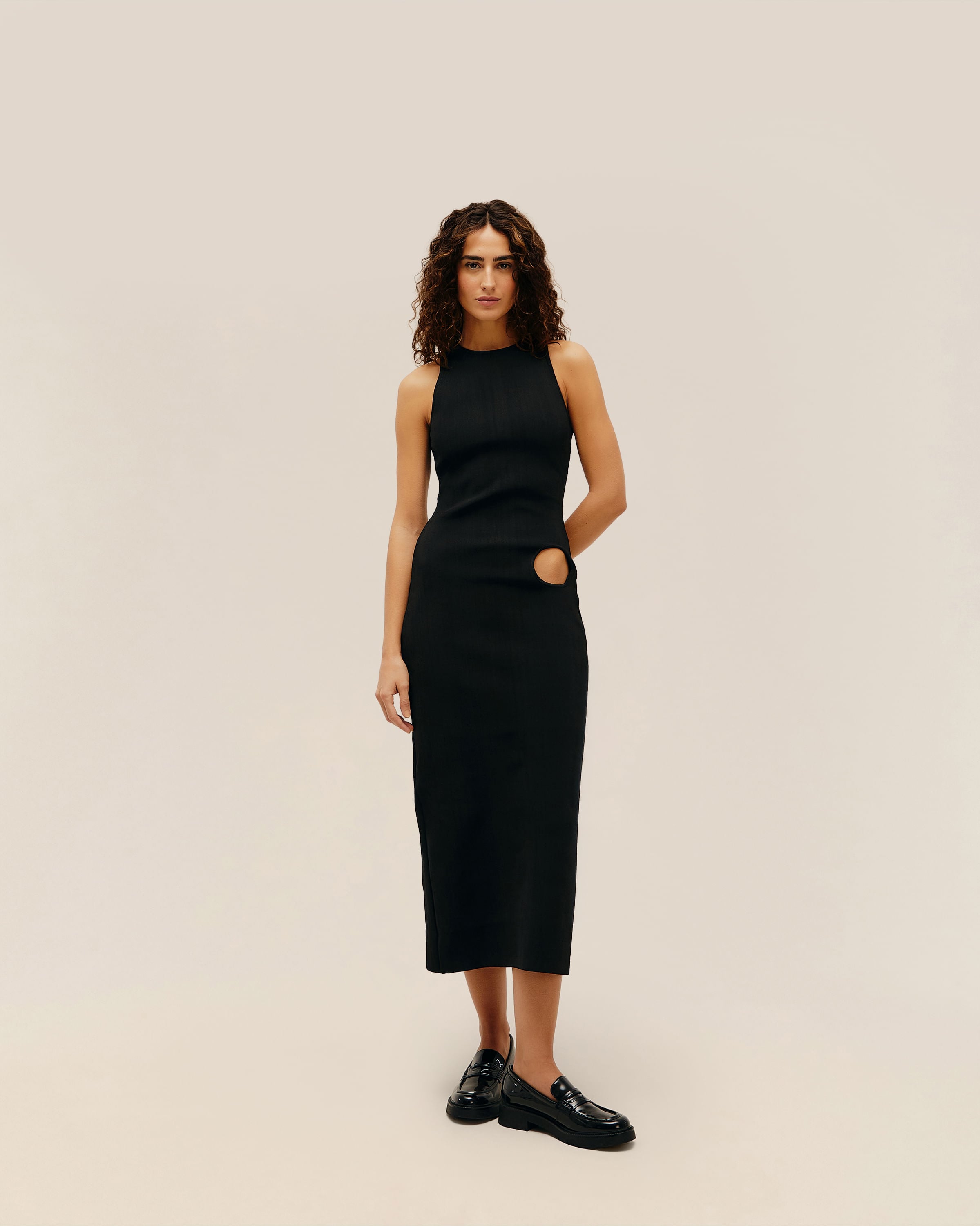 Vestido Perlin Tricot Preto
