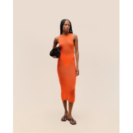 Haight — Vestido Pia Tricot Laranja Mandarina