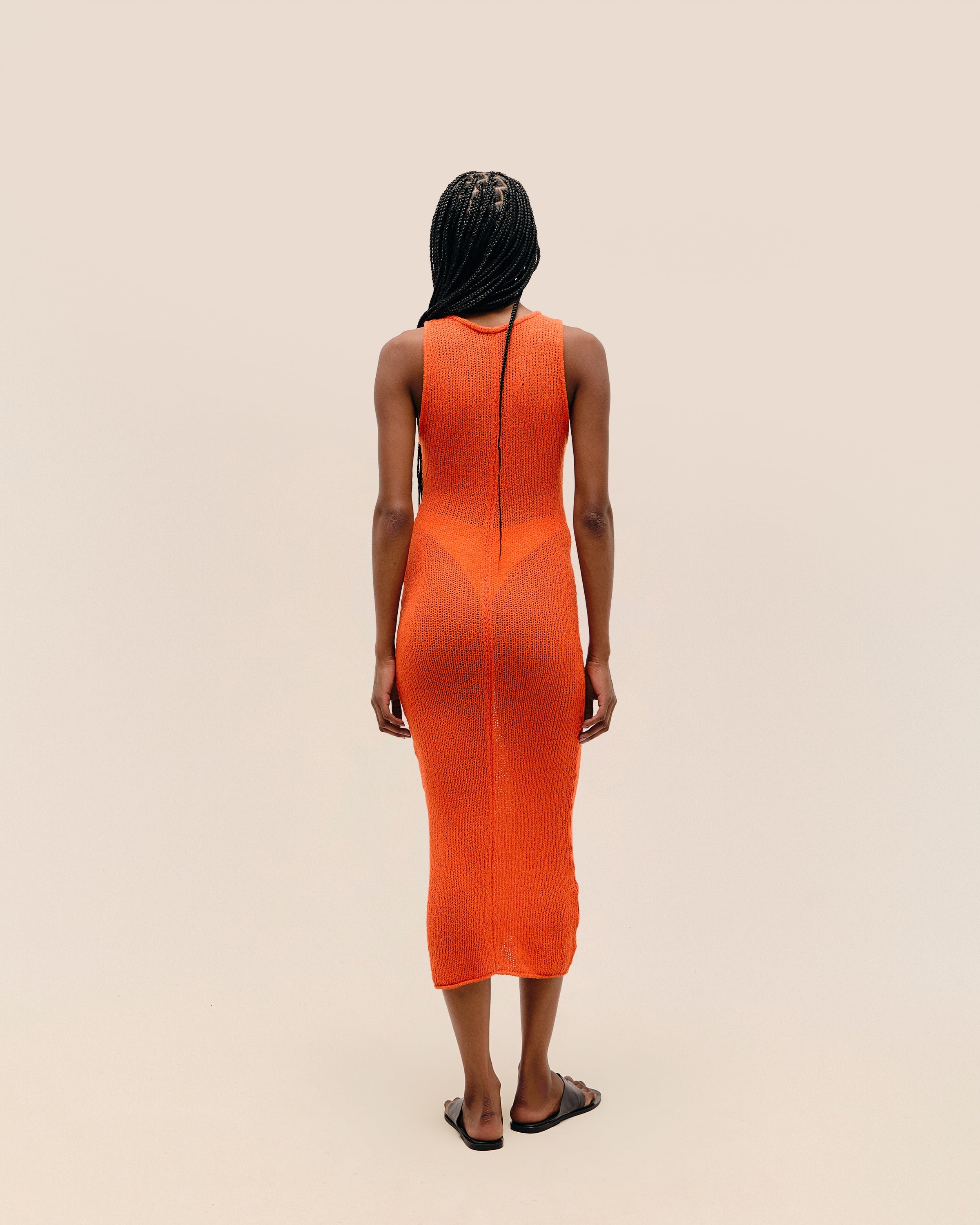Vestido Pia Tricot Laranja Mandarina