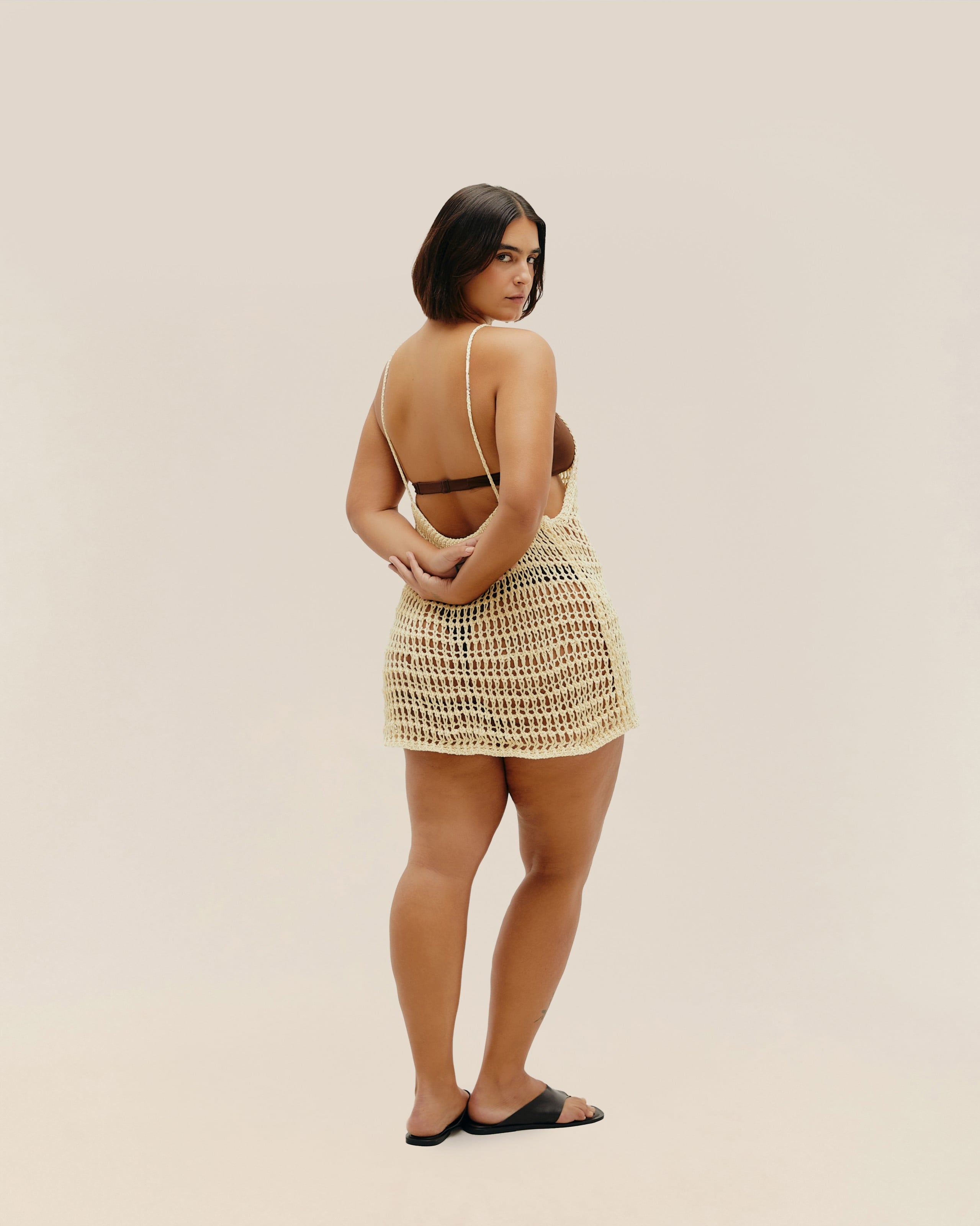 Vestido Pipa Tricot Bege
