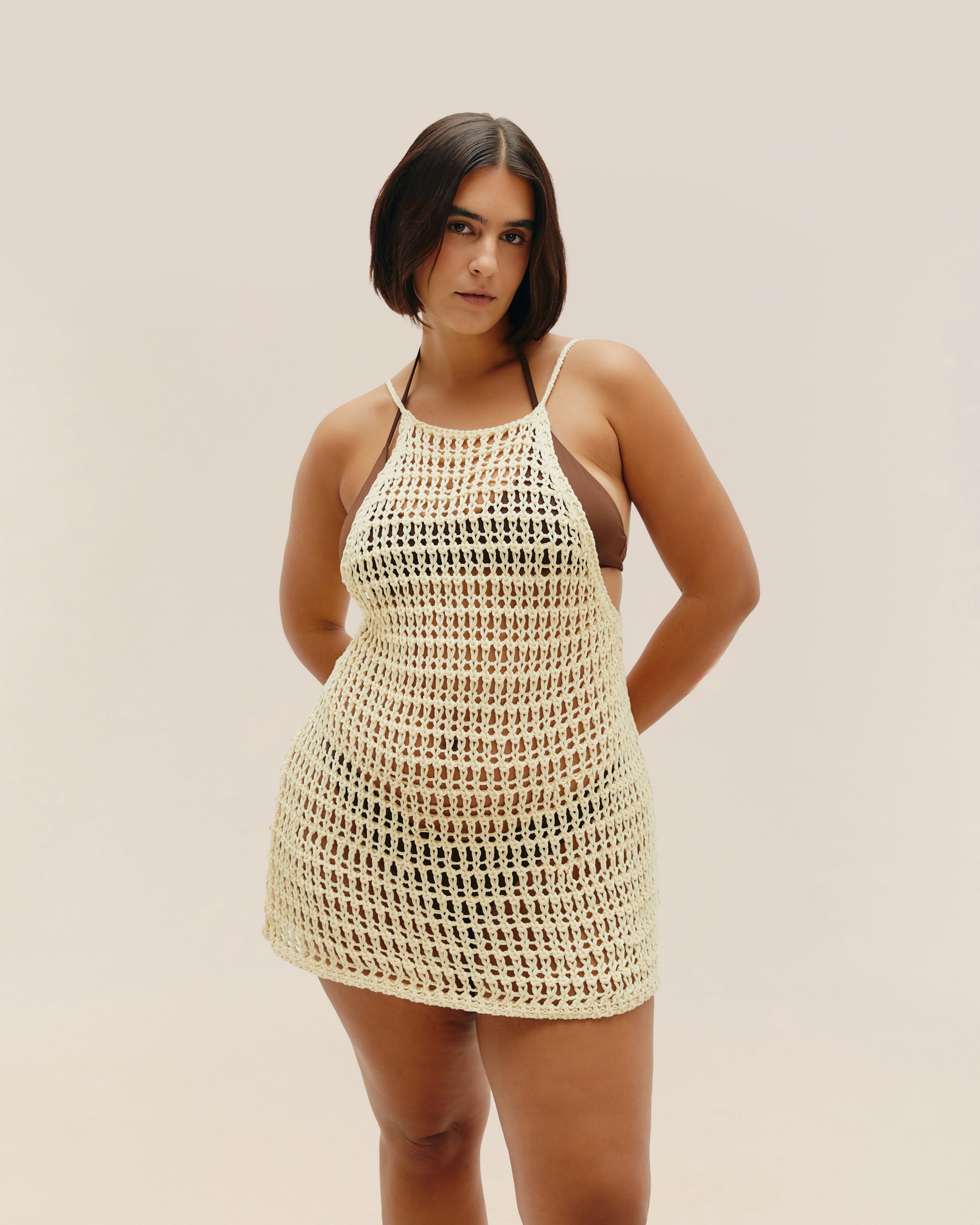 Vestido Pipa Tricot Bege