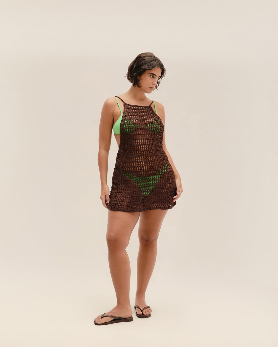 Vestido Pipa Tricot Marrom Brauna