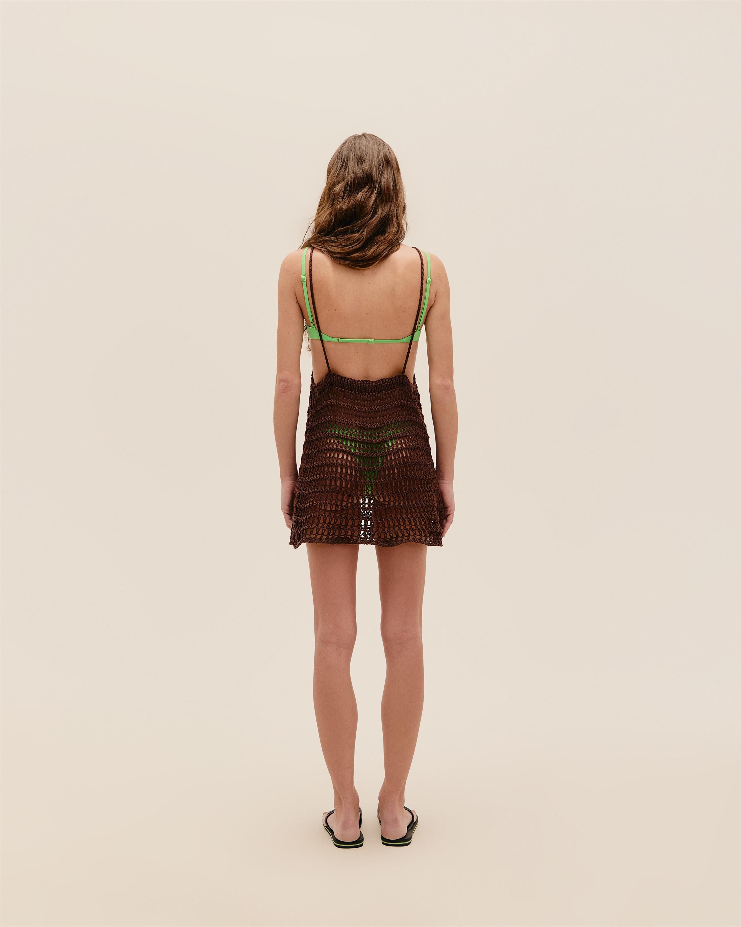 Vestido Pipa Tricot Marrom Brauna