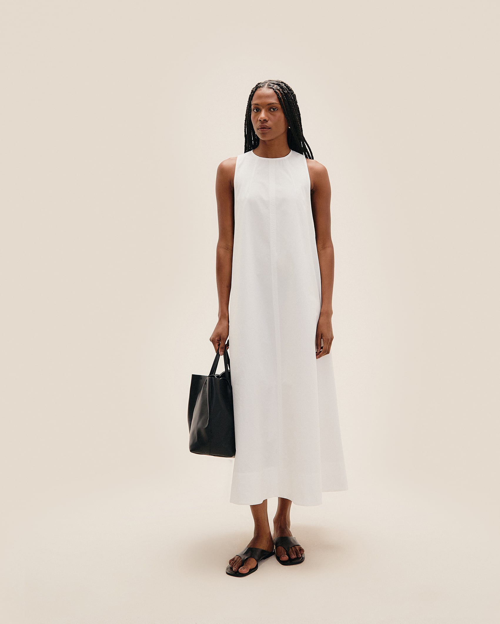 Vestido Recortes Off-White