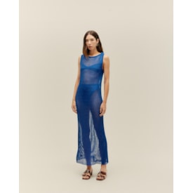 Haight — Vestido Torcido Tricot Azul Cobalto
